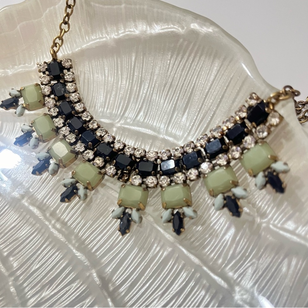 Stunning J.Crew Dune Brûlée Necklace Golden Amber & Iridescent, Gold Tone - Picture 1 of 7